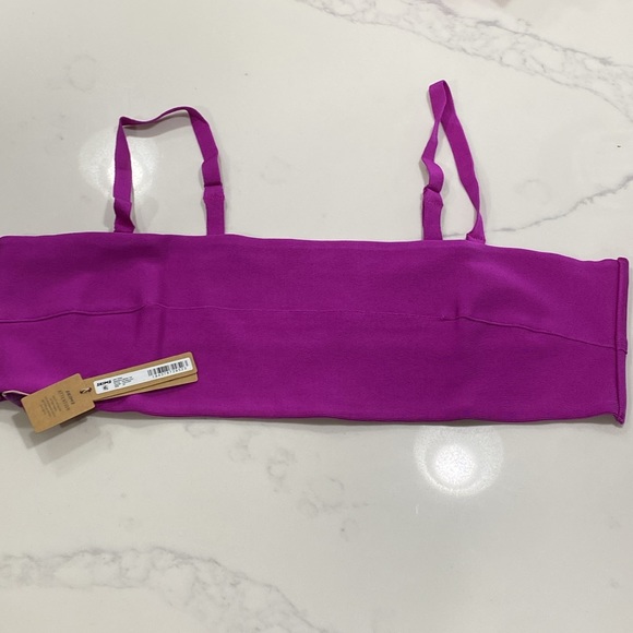 SKIMS KNIT SWIM BANDEAU BIKINI TOP NWT SW BND 0181 Lollipop removable straps - Picture 6 of 10